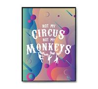 Hippowarehouse Not my circus not my monkeys Printed Poster Wall Art Design Classroom Room Gym Office DÃƒ©cor Frame not included