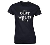 Hippowarehouse Not My Circus not My Monkeys Womens Fitted Short Sleeve t-Shirt (Specific Size Guide in Description) Black