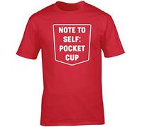 Hippowarehouse Note to self Pocket Cup Unisex Short Sleeve t-Shirt (Specific Size Guide in Description) Red
