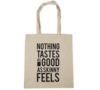 Hippowarehouse Nothing Tastes As Good As Skinny Feels Tote Shopping Gym Beach Bag 42cm x38cm, 10 litres