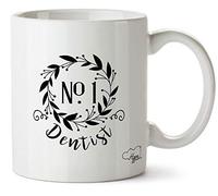 Hippowarehouse Number One Dentist Floral Wreath Printed Mug Cup Ceramic 10oz