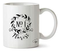 Hippowarehouse Number One Florist Floral Wreath Printed Mug Cup Ceramic 10oz