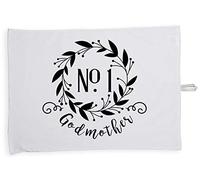 Hippowarehouse Number One Godmother Floral Wreath Tea Towel Eco Printed Dish Cloth Kitchen accessory 50cmx70cm 100% Cotton