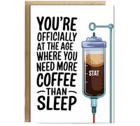 Hippowarehouse Nurse Birthday Card You’re Officially at the Age Where You Need More Coffee Than Sleep Personalised Card A5 with envelope for him for her Funny Cards for Men and Women Blank inside