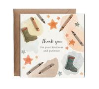 Hippowarehouse Nursery nurse thank you for your kindness and patience Personalised Card. 15cm x 15cm with envelope for him for her Funny Cards for Men and Women Blank inside option