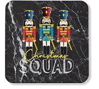 Hippowarehouse Nutcracker Christmas Squad printed coaster gloss finish durable backing 9cm x 9cm 2 pack