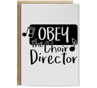 Hippowarehouse Obey The Choir Director Birthday Card A5 Personalised with envelope for him for her Funny Cards for Men and Women Blank inside option