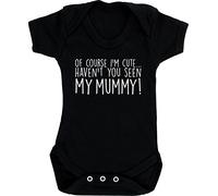 Hippowarehouse of Course I'm Cute, Haven't You Seen My Mummy Baby Vest Bodysuit (Short Sleeve) Boys Girls Black