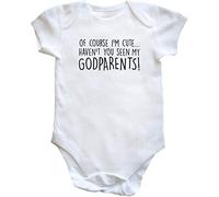 Hippowarehouse Of Course I'm CuteHaven't You Seen My Godparents! baby vest bodysuit (short sleeve) boys girls