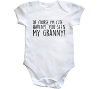 Hippowarehouse Of Course I'm CuteHaven't You Seen My Granny! baby vest bodysuit (short sleeve) boys girls