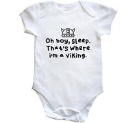 Hippowarehouse Oh boy, sleep. That's where im a viking. baby vest bodysuit (short sleeve) boys girls