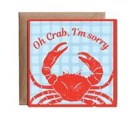 Hippowarehouse Oh Crab, I'm Sorry Personalised Card. 15cm x 15cm with envelope for him for her Funny Cards for Men and Women Blank inside option