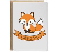 Hippowarehouse Oh For Fox Sake Birthday Card A5 Personalised with envelope for him for her Funny Cards for Men and Women Blank inside option