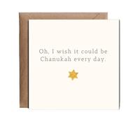 Hippowarehouse Oh, I wish it could be Chanukah every day Personalised Card. 15cm x 15cm with envelope for him for her Funny Cards for Men and Women Blank inside option