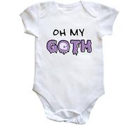 Hippowarehouse Oh My Goth Baby Vest Bodysuit (Short Sleeve) Boys Girls White