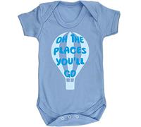 Hippowarehouse Oh the places you'll go (blue) Hot air balloon baby vest bodysuit (short sleeve) boys girls