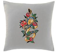 Hippowarehouse Old school tattoo snake rose Printed bedroom accessory cushion cover case 41x41cm