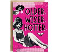 Hippowarehouse Older Wiser Hotter Birthday Card Sassy Attitude Humour for Her Personalised Card A6 with envelope for him for her Funny Cards for Men and Women Blank inside option