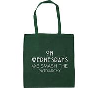 Hippowarehouse On Wednesdays We Smash The Patriarchy Tote Shopping Gym Beach Bag 42cm x38cm, 10 litres