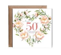 Hippowarehouse On your 50th golden wedding anniversary Personalised Card. 15cm x 15cm with envelope for him for her Funny Cards for Men and Women Blank inside option