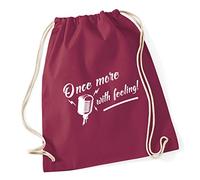 Hippowarehouse Once More With Feeling Vintage Microphone Drawstring Cotton School Gym Bag 37cm x 46cm, 12 litres