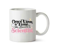 Hippowarehouse Once Upon a Time… She Became a Scientist Printed Mug Various Colour Options Ceramic Cup Kitchenware 11oz