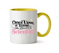 Hippowarehouse Once Upon a Time… She Became a Scientist Printed Mug Various Colour Options Ceramic Cup Kitchenware 11oz