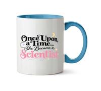 Hippowarehouse Once Upon a Time… She Became a Scientist Printed Mug Various Colour Options Ceramic Cup Kitchenware 11oz