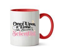 Hippowarehouse Once Upon a Time… She Became a Scientist Printed Mug Various Colour Options Ceramic Cup Kitchenware 11oz