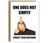 Hippowarehouse One Does Not Simply Forget Your Birthday Birthday Card A5 Personalised with envelope for him for her Funny Cards for Men and Women Blank inside option