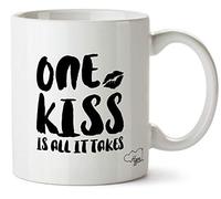 Hippowarehouse One kiss is All it Takes Printed Mug Cup Ceramic 10oz