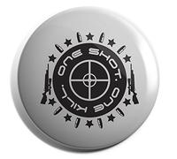 Hippowarehouse One Shot One Kill Swat Logo Badge Pin 38mm