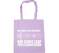 Hippowarehouse One Small Step for Music.One Giant Leap For Clarinetkind Clarinet Player Tote Shopping Gym Beach Bag 42cm x38cm, 10 litres