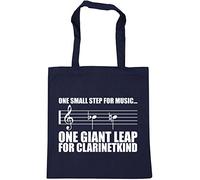 Hippowarehouse One Small Step for Music...One Giant Leap For Clarinetkind Clarinet Player Tote Shopping Gym Beach Bag 42cm x38cm, 10 litres