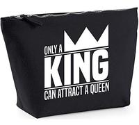 Hippowarehouse Only A King Can Attract A Queen - His and Hers printed make up cosmetic wash bag 18x19x9cm