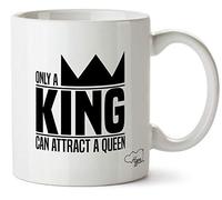 Hippowarehouse Only A King Can Attract A Queen - His and Hers Printed Mug Cup Ceramic 10oz