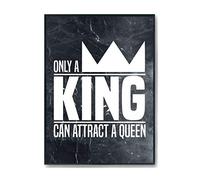Hippowarehouse Only A King Can Attract A Queen - His and Hers Printed Poster Wall Art Design Classroom Room Gym Office DÃƒ©cor Frame not included