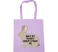 Hippowarehouse Only my rabbit understands me Tote Shopping Gym Beach Bag 42cm x38cm, 10 litres