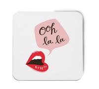 Hippowarehouse Ooh la la printed coaster gloss finish durable backing 9cm x 9cm 2 pack
