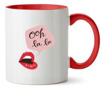 Hippowarehouse Ooh la la Printed Mug Various Colour Options Ceramic Cup Kitchenware 11oz