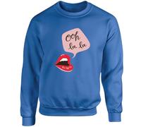 Hippowarehouse Ooh la la Unisex Jumper Sweatshirt Pullover (Specific Size Guide in Description) Sapphire Blue