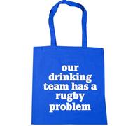Hippowarehouse Our Drinking Team Has A Rugby Problem Tote Shopping Gym Beach Bag 42cm x38cm, 10 litres