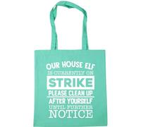 Hippowarehouse Our house elf Is currently on strike please clean up after yourself until further notice Tote Shopping Gym Beach Bag 42cm x38cm, 10 litres