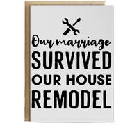 Hippowarehouse Our marriage survived our house remodel Personalised Card A6 with envelope for him for her Funny Cards for Men and Women Blank inside option