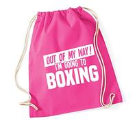 Hippowarehouse Out of My Way I'm Going to Boxing Drawstring Cotton School Gym Kid Bag Sack 37cm x 46cm, 12 litres