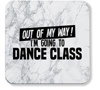 Hippowarehouse Out of My Way I'm Going to Dance Class pack of 2 coasters gloss finish durable backing 9cm x 9cm