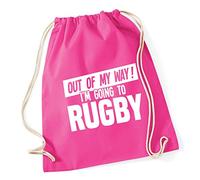 Hippowarehouse Out of My Way I'm Going to Rugby Drawstring Cotton School Gym Kid Bag Sack 37cm x 46cm, 12 litres