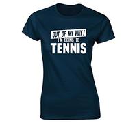 Hippowarehouse Out of My Way I'm Going to Tennis Womens Fitted Short Sleeve t-Shirt (Specific Size Guide in Description) Navy