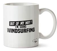 Hippowarehouse Out of My Way I'm Going Windsurfing Printed Mug Cup Ceramic 10oz