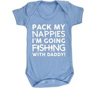 Hippowarehouse Pack my nappies I'm going fishing with daddy baby vest bodysuit (short sleeve) boys girls